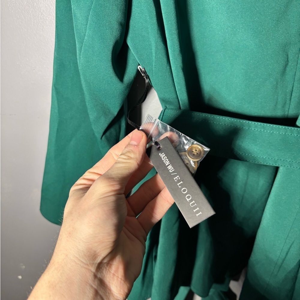 Jason Wu x Eloquii Green Belted Blazer Women’s Size 16 - Picture 5 of 5